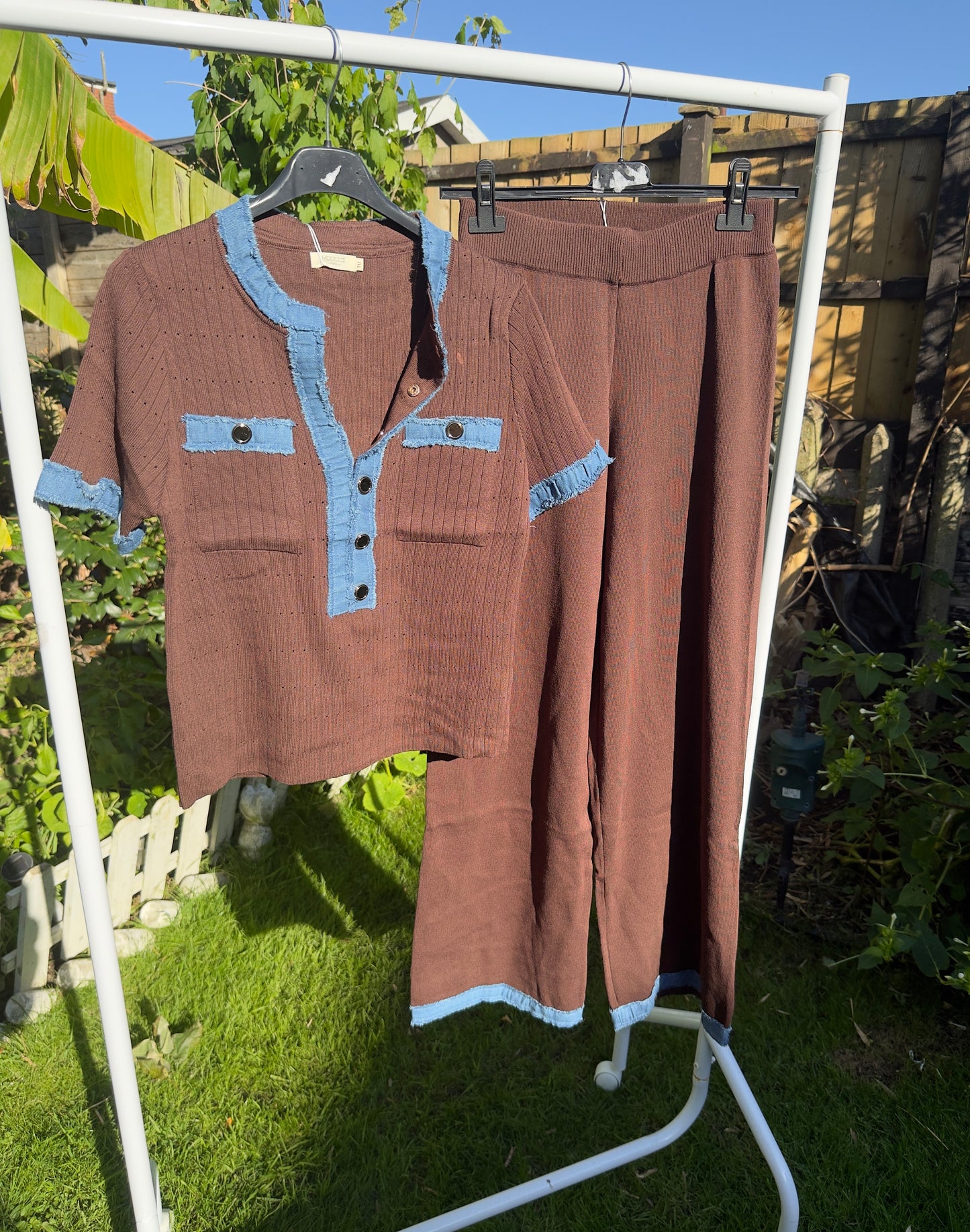 Chocolate Denim Ribbed Co-Ord