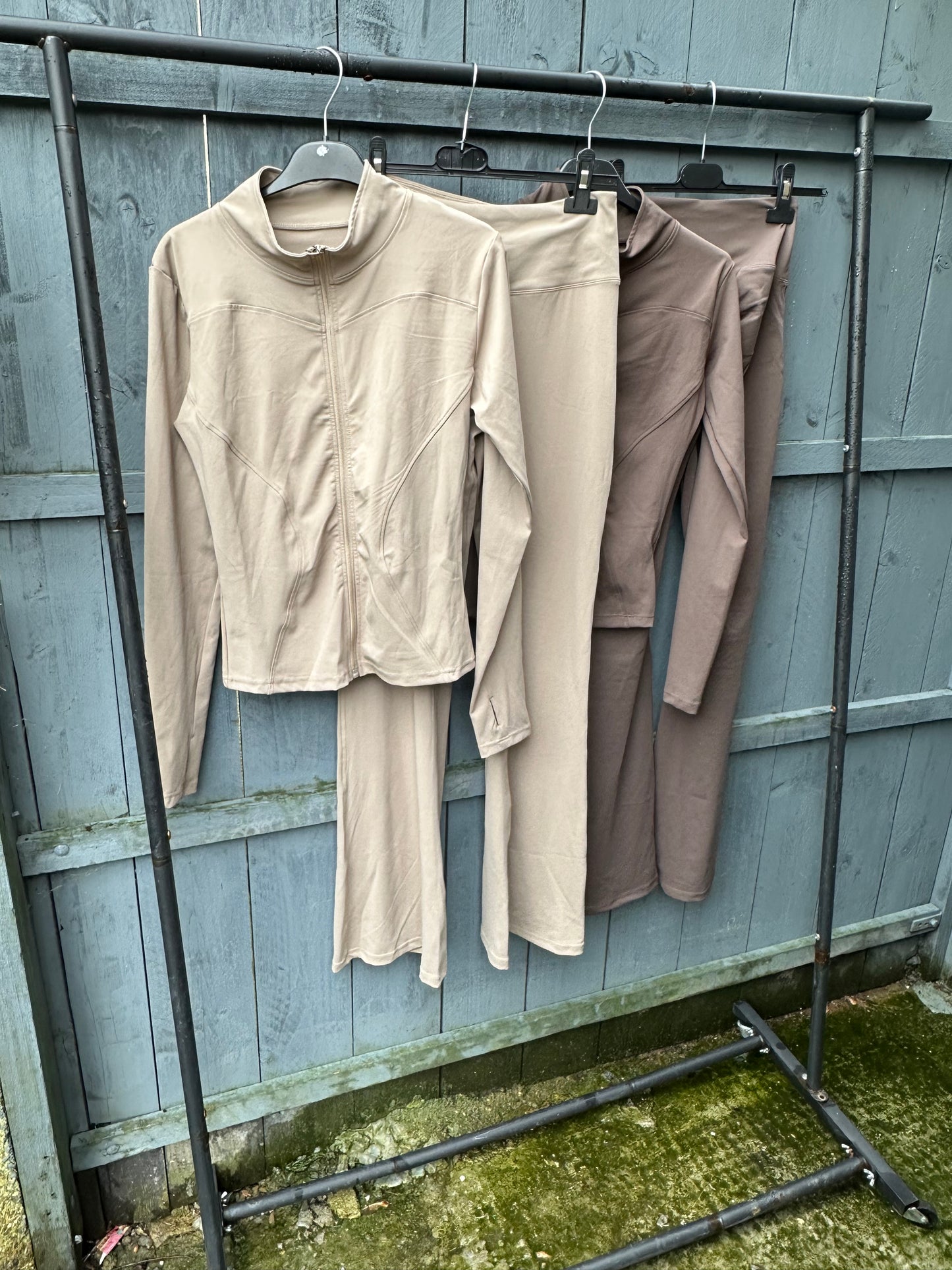 Zip Up Jacket & Flare Gym Leggings Set