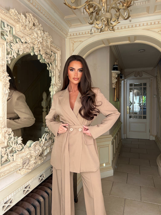 ‘Lana’ Belted Blazer and Straight Leg Trousers Suit