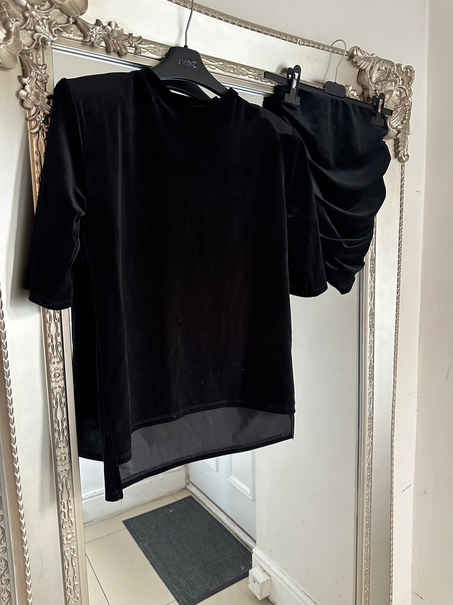 ‘Veronica’ Velour Skirt Suit