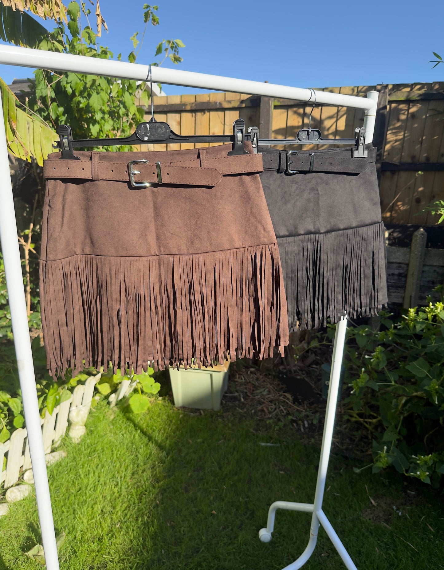 Tassel Faux Suede Mini Skirt