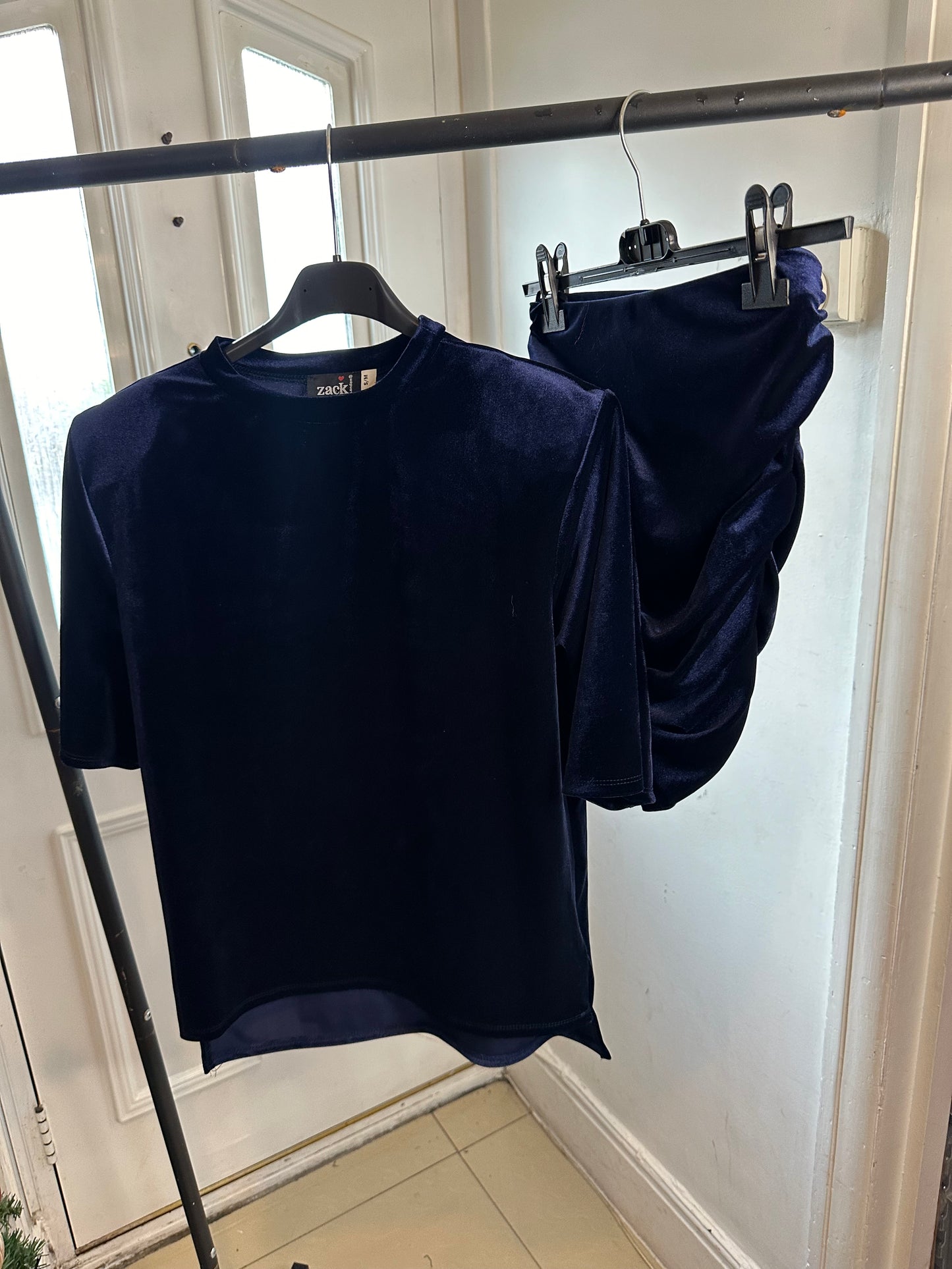 ‘Veronica’ Velour Skirt Suit
