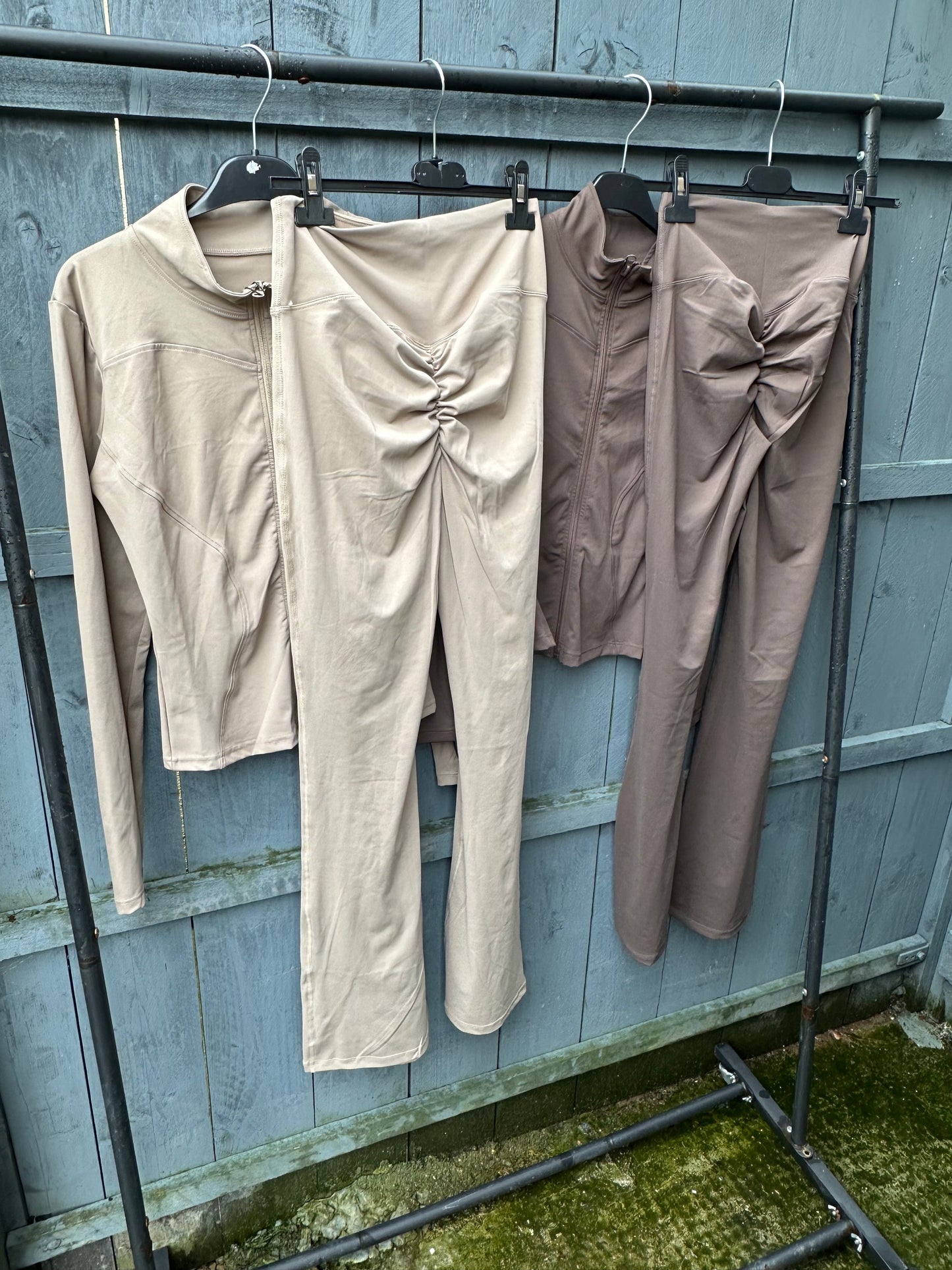 Zip Up Jacket & Flare Gym Leggings Set