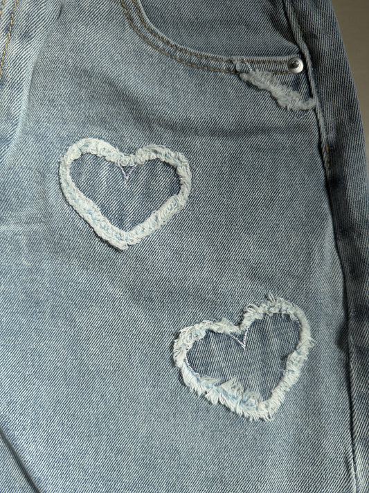Denim Heart Shorts