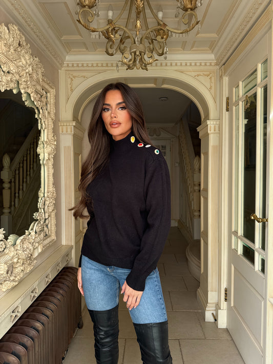 ‘Diana’ Jewelled High Neck Jumper