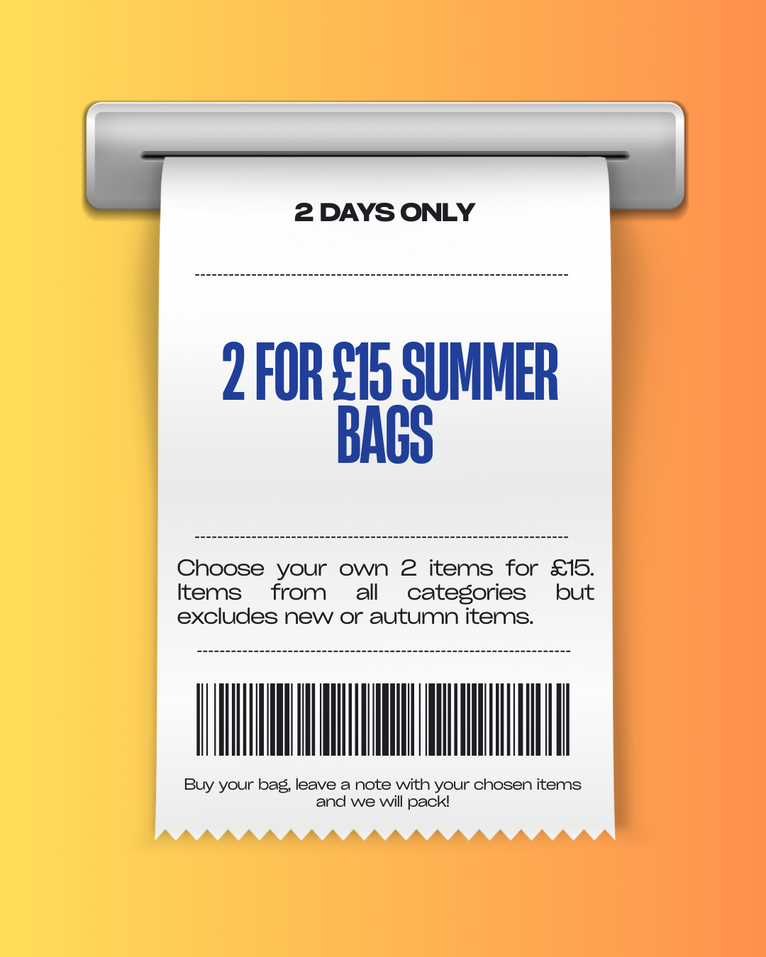 2 FOR £15 Summer Bags