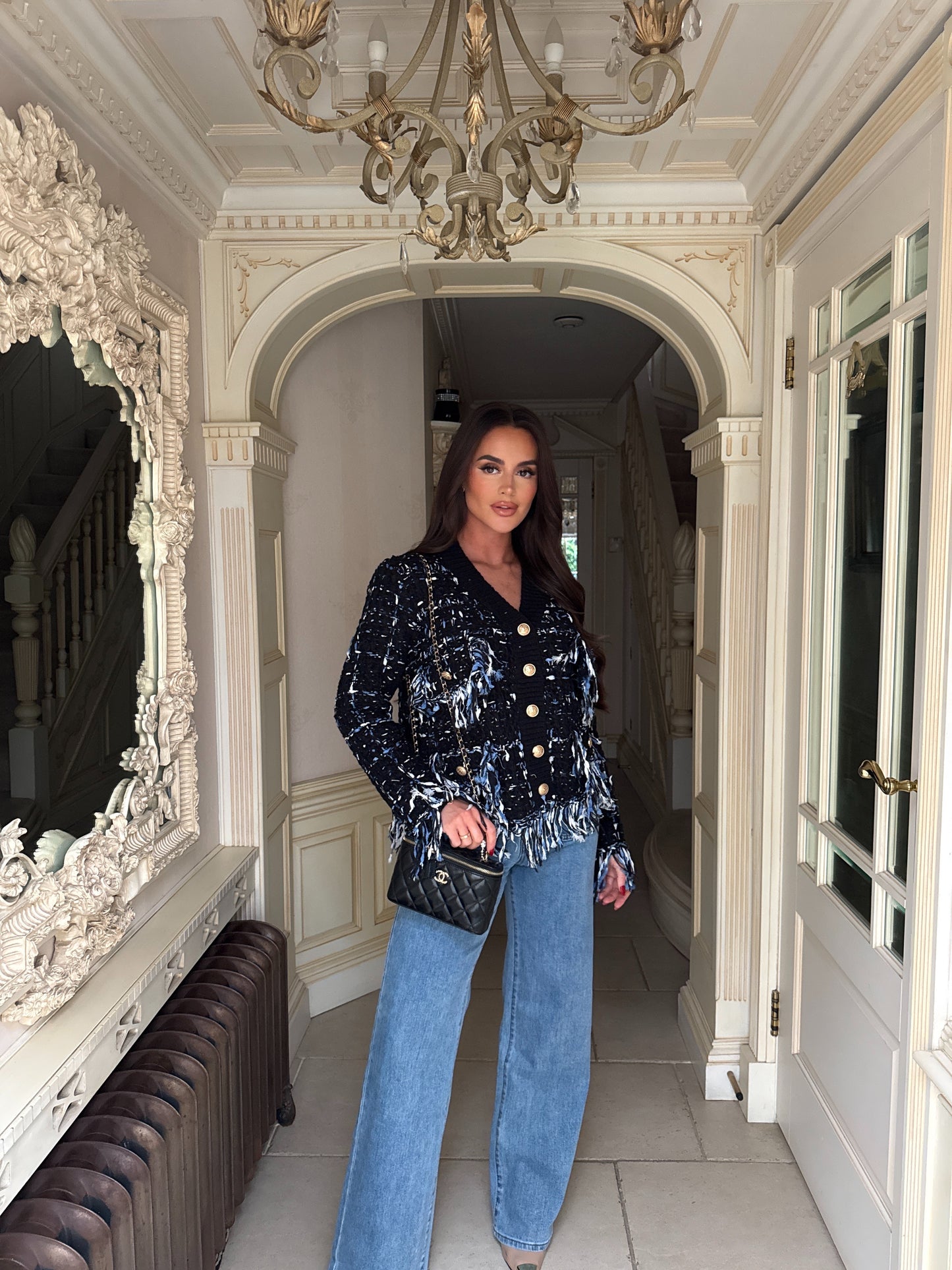 Chunky Knit Frayed Cardigan