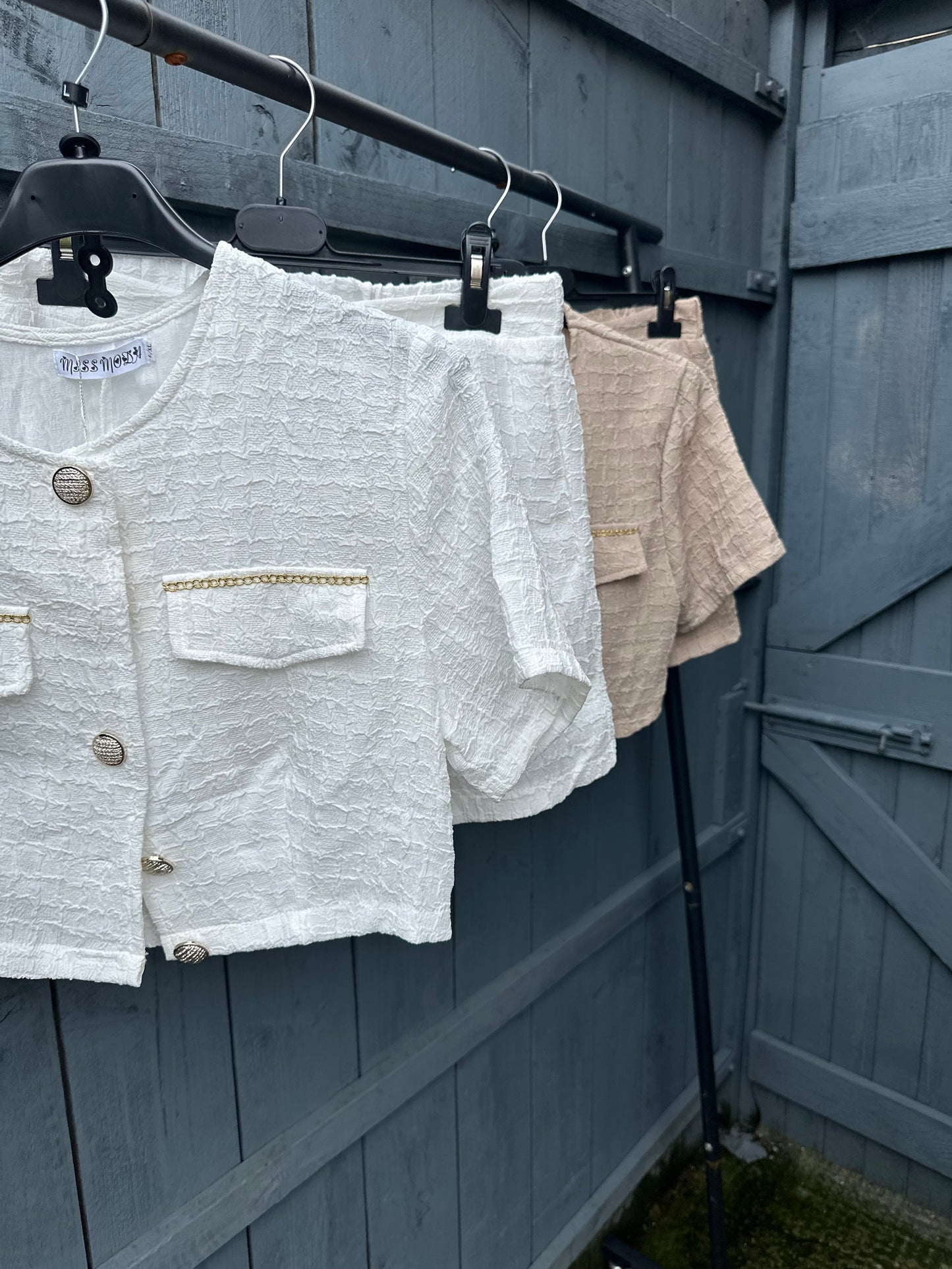 Textured Crop Shirt & Shorts Co-Ord