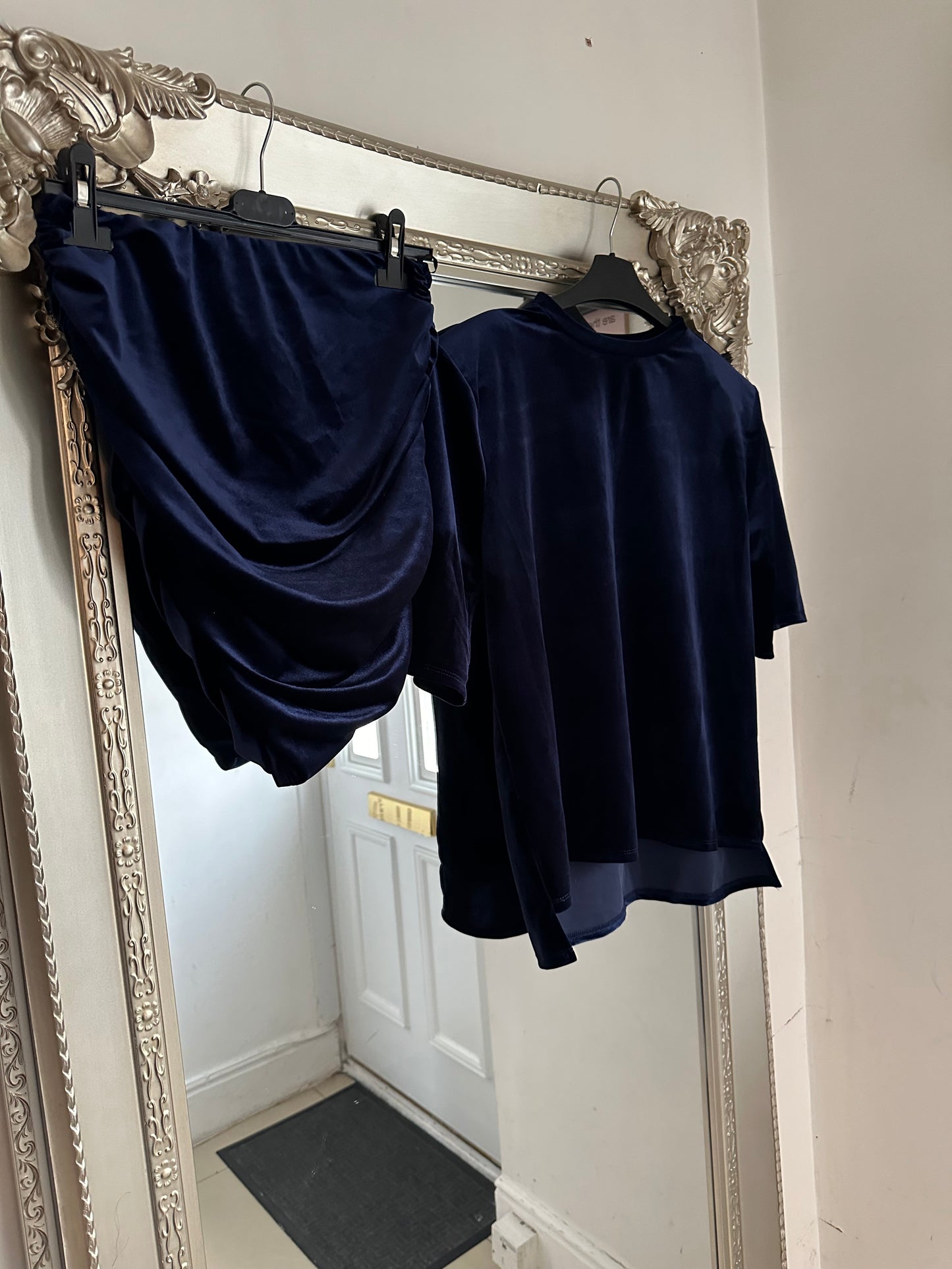 ‘Veronica’ Velour Skirt Suit