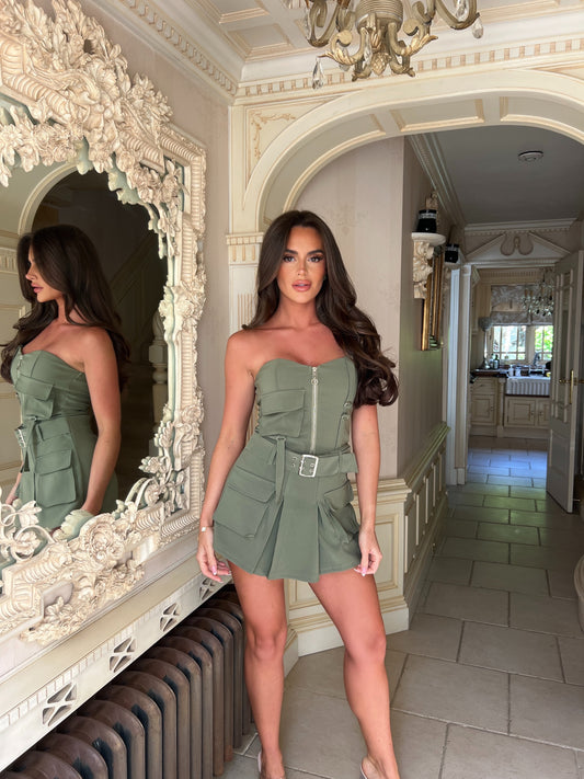 Cargo Bandeau Top & Skort Set