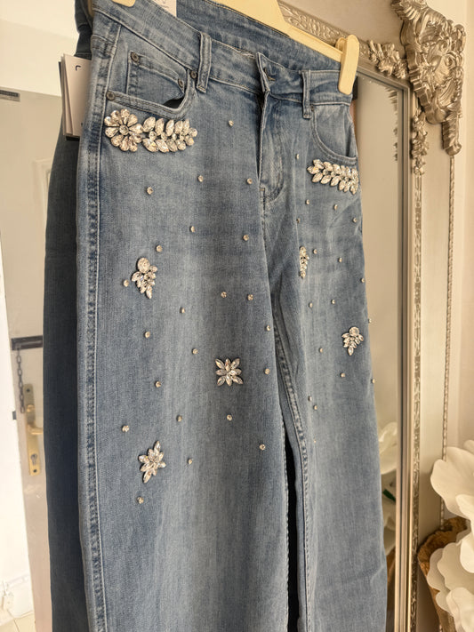 The ‘Crystal’ Embellished Stretch Flare Leg Jeans