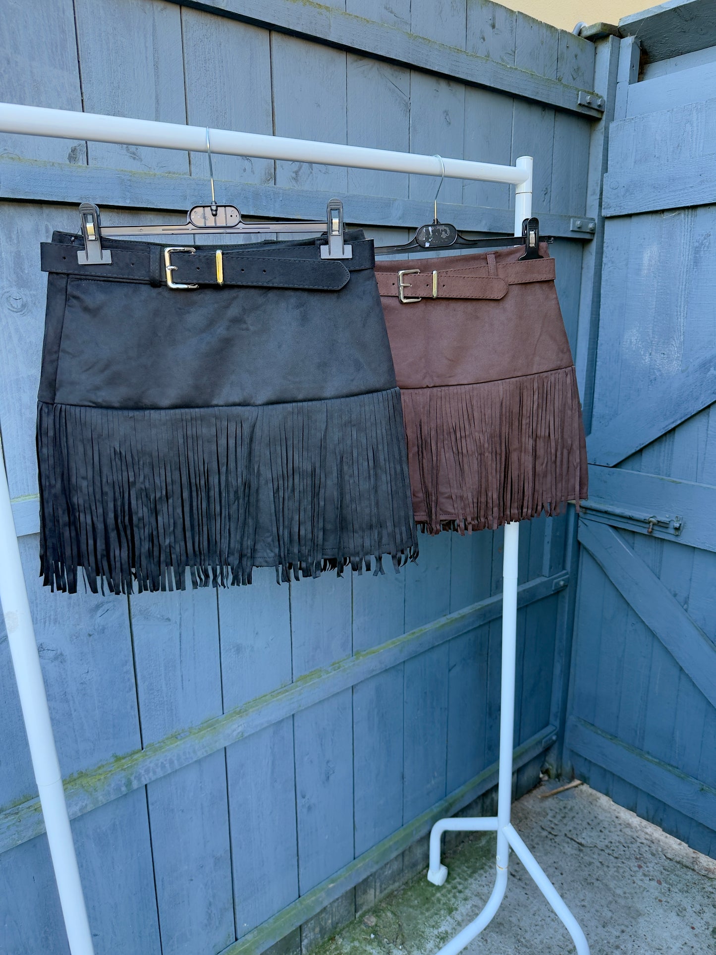 Tassel Faux Suede Mini Skirt