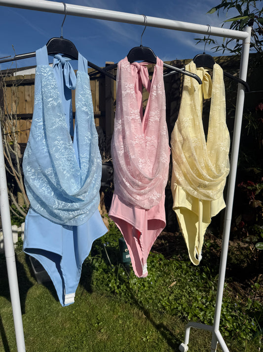 The ‘Leonie’ Lace Halter Bodysuit