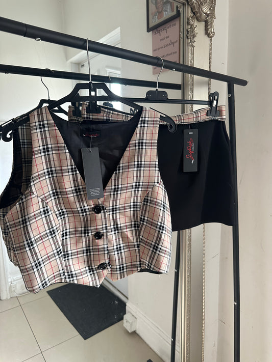 Print Fold Over Mini Skirt