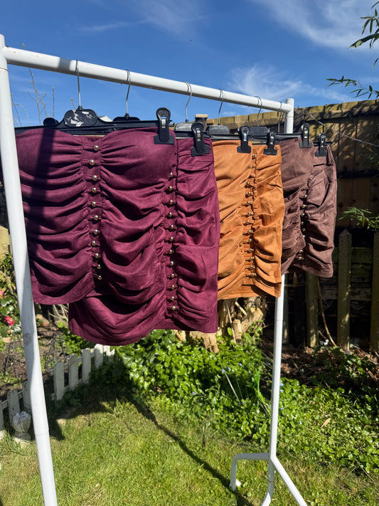 The ‘Tyla’ Suede Mini Skirt Suit Set