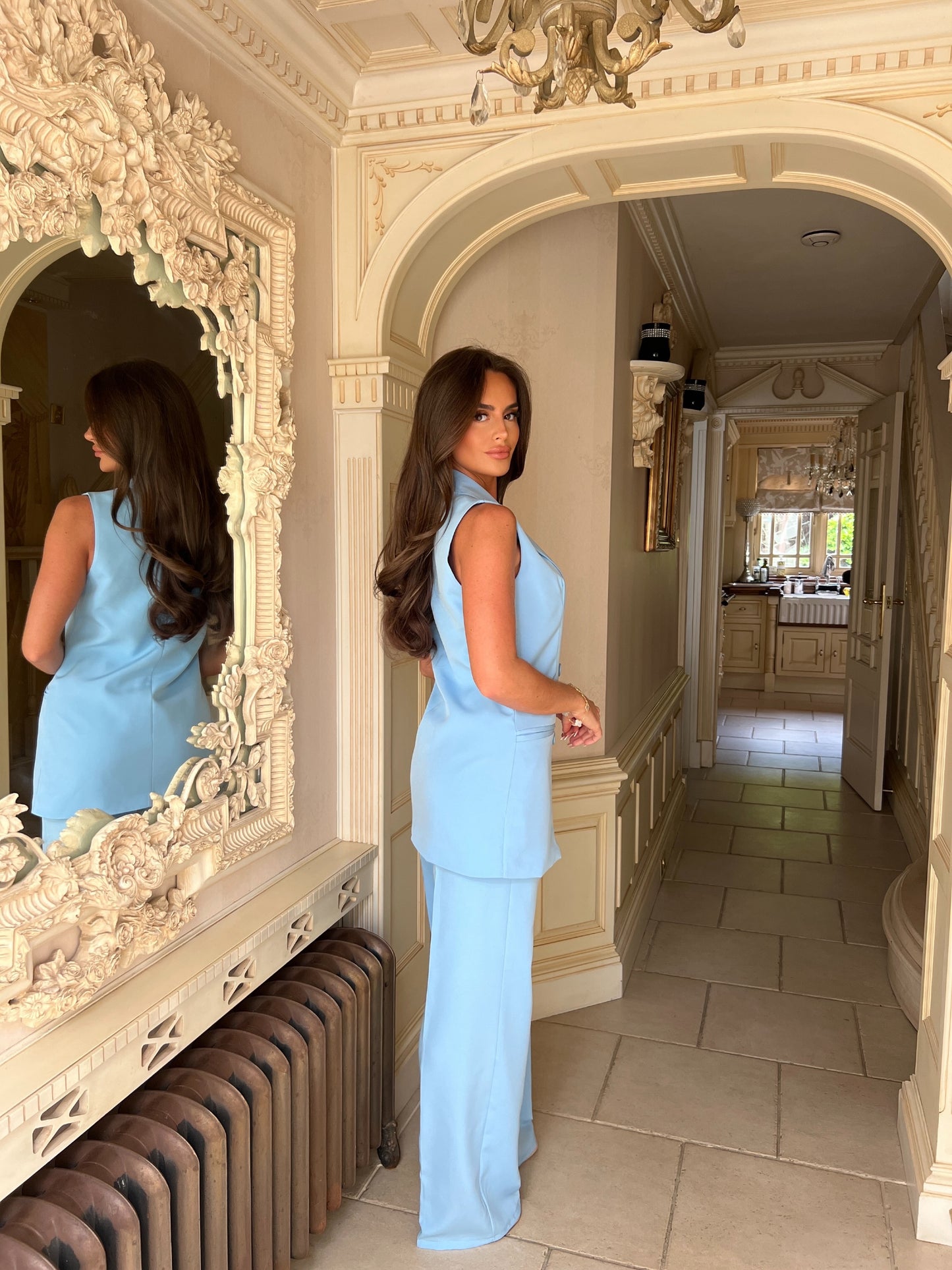 ‘Alyssa’ Longline Waistcoat & Trouser Suit