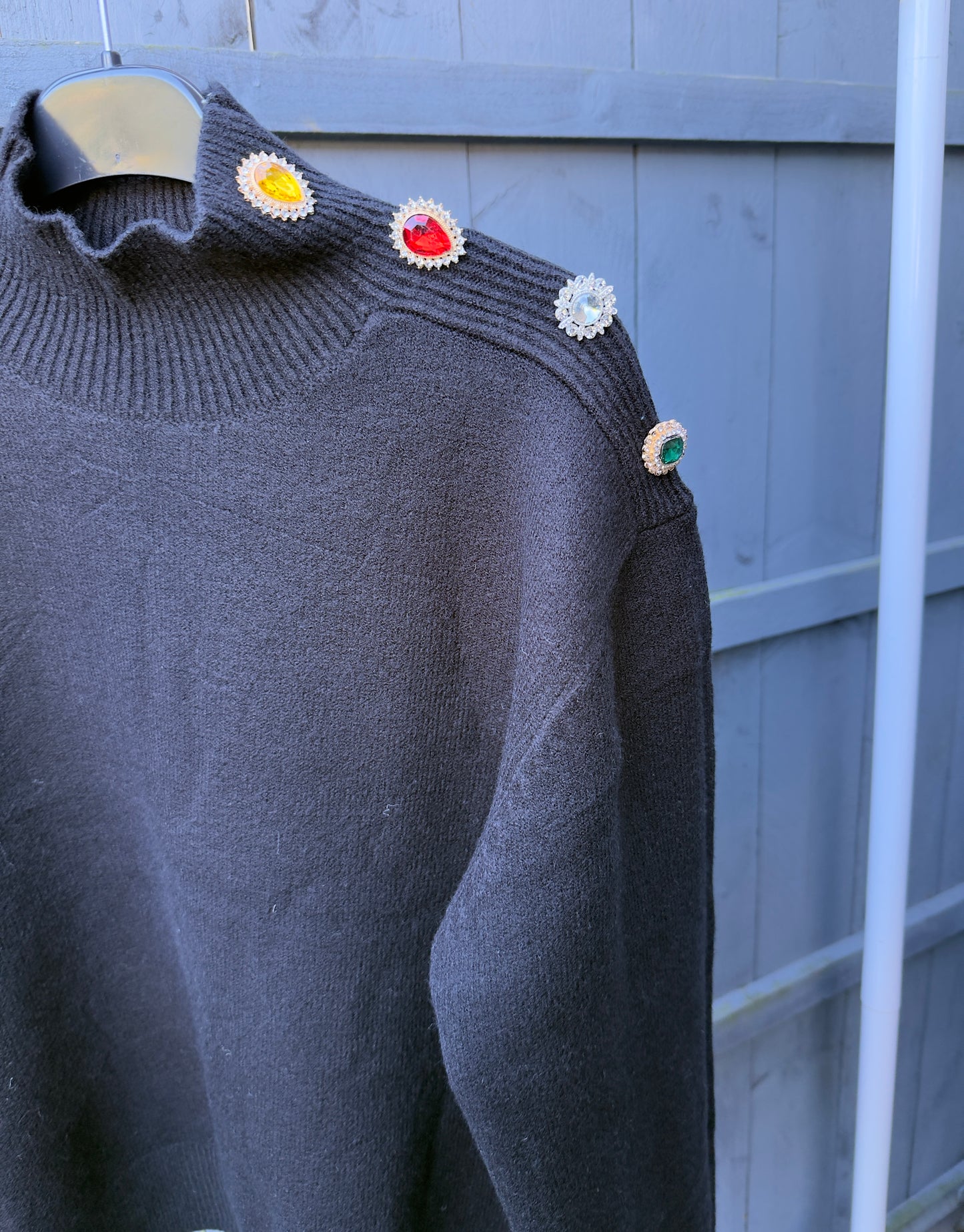 ‘Diana’ Jewelled High Neck Jumper