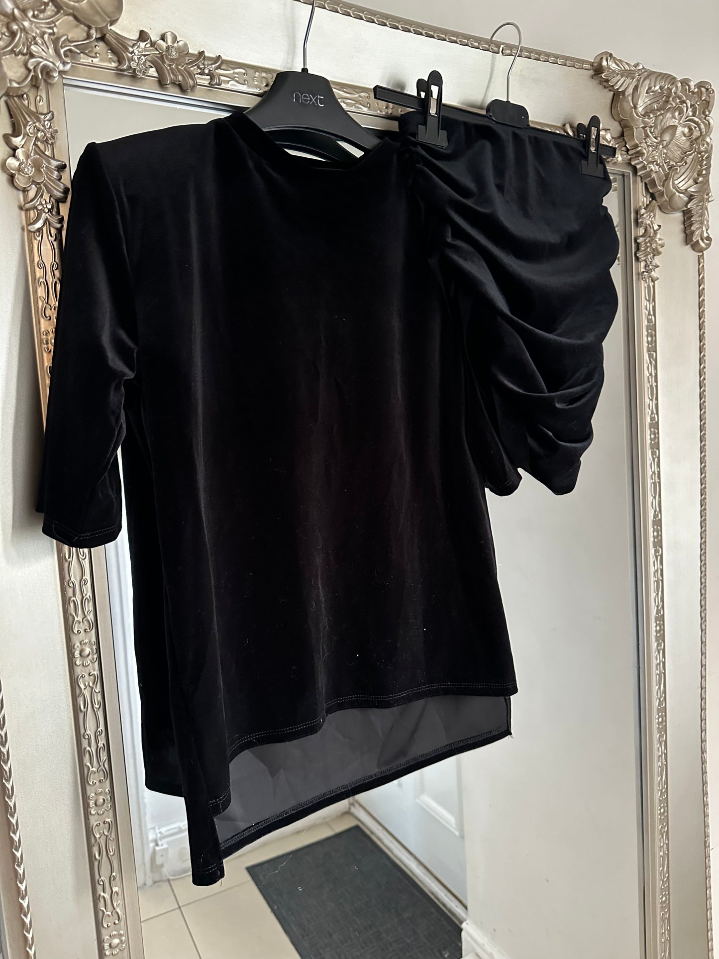 ‘Veronica’ Velour Skirt Suit