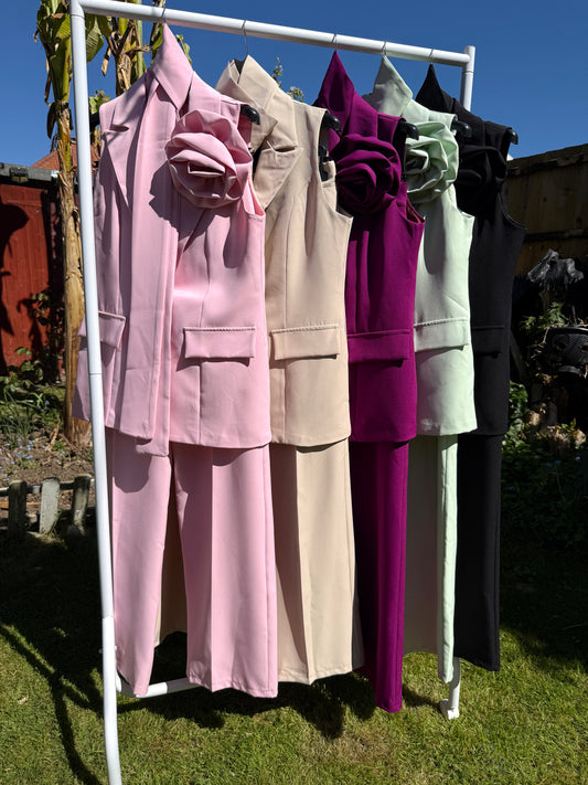 The ‘Zara’ Luxe Corsage Trouser Suit