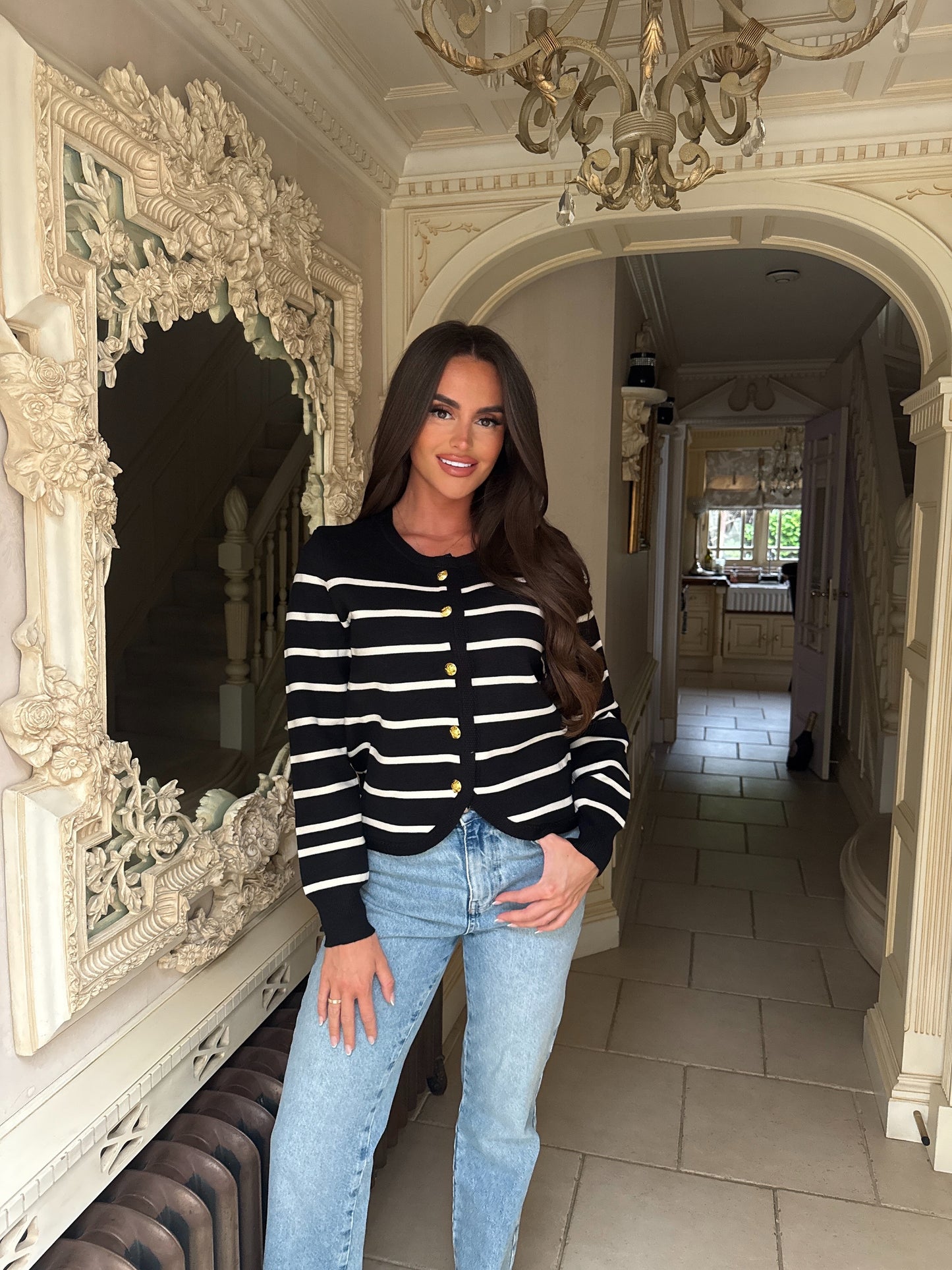 ‘Fiona’ Stripe Cardigan