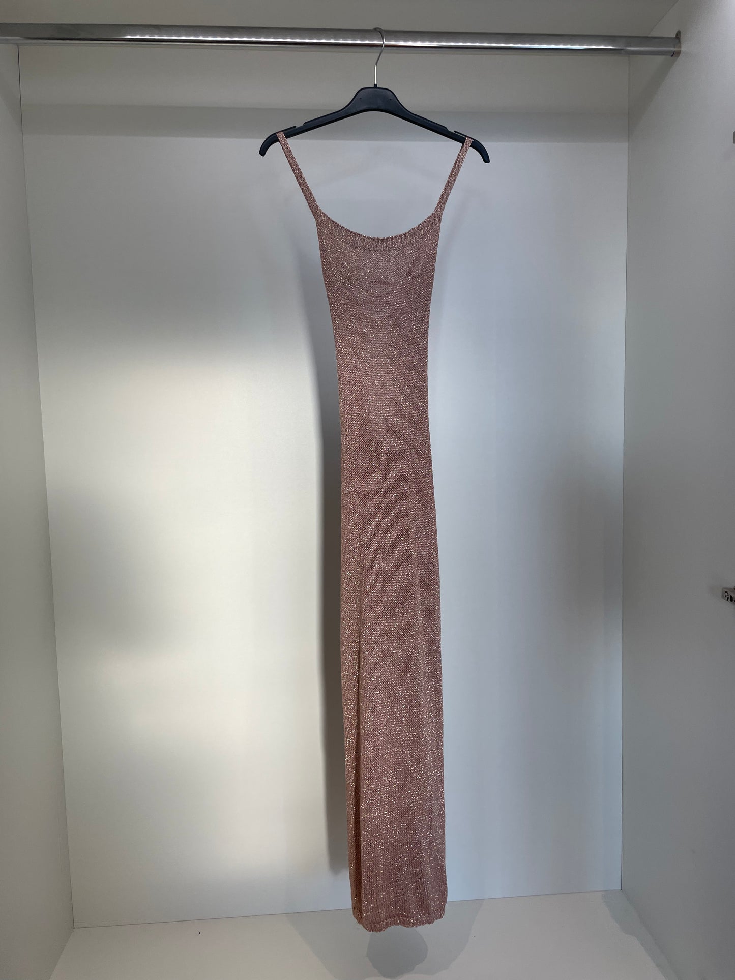 Metallic Crochet Lace Up Dress