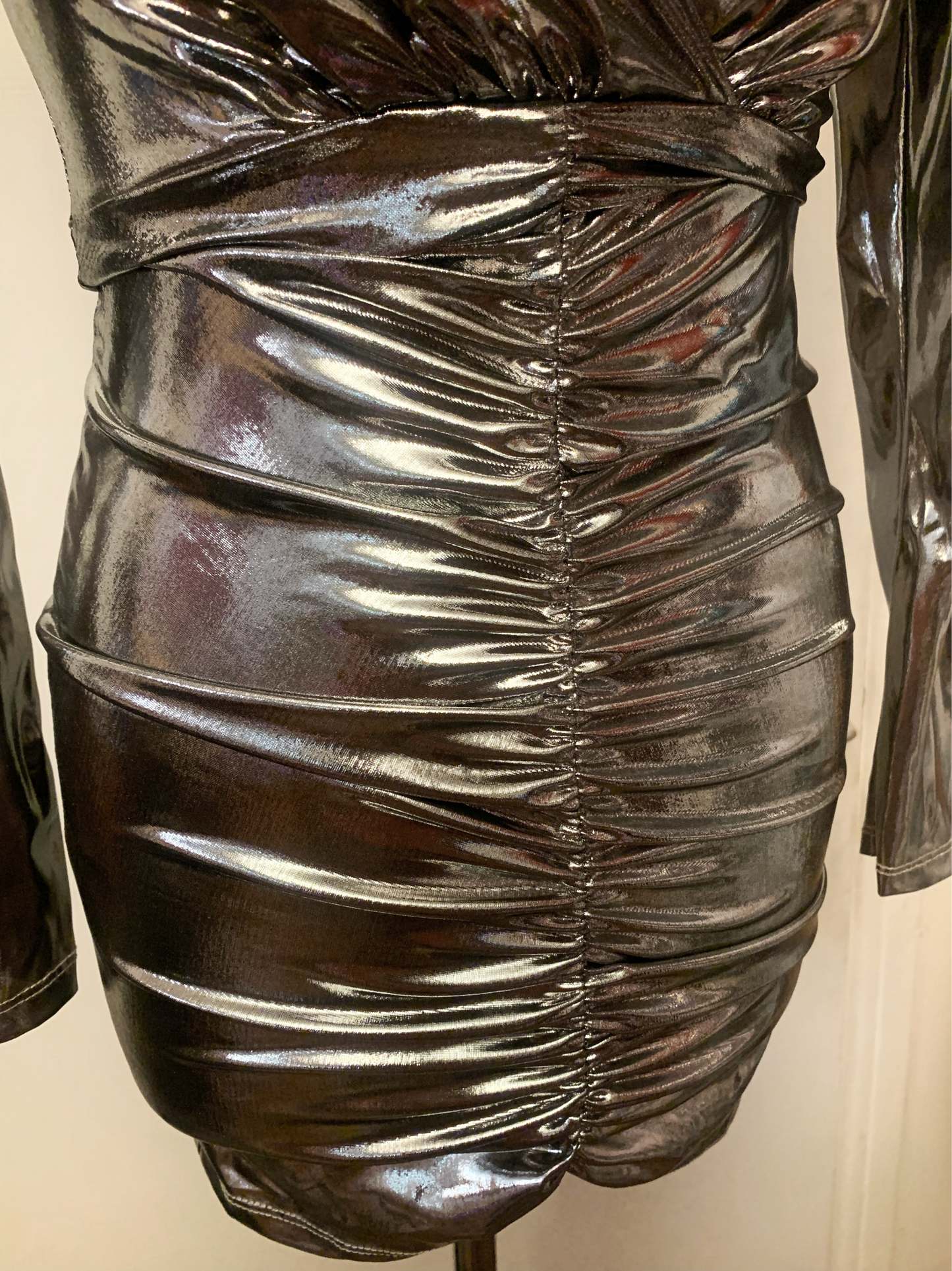 Metallic Ruched Dress