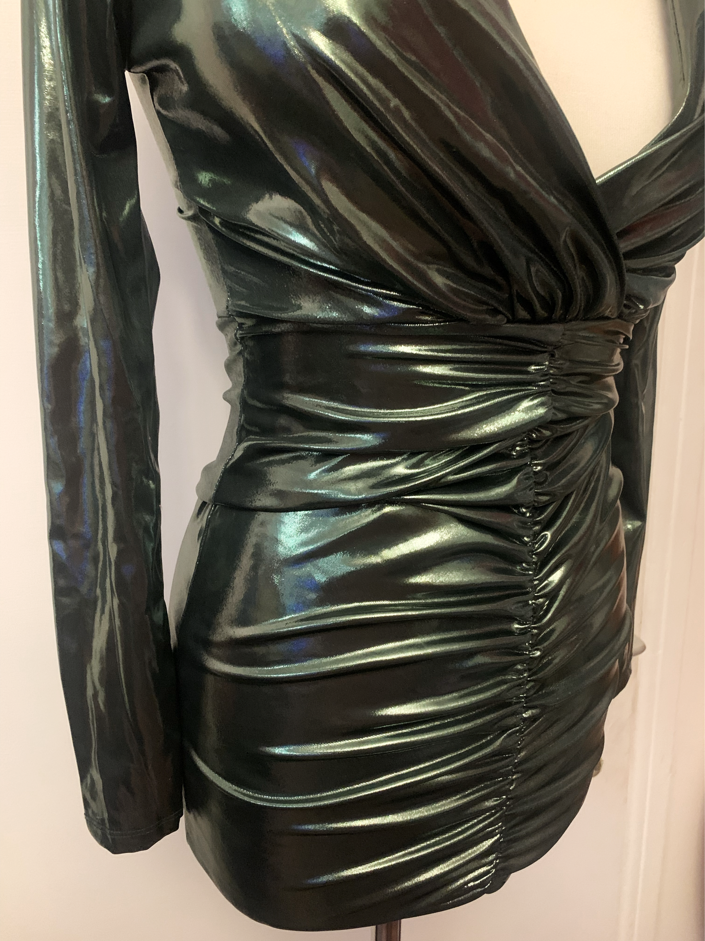 Metallic Ruched Dress