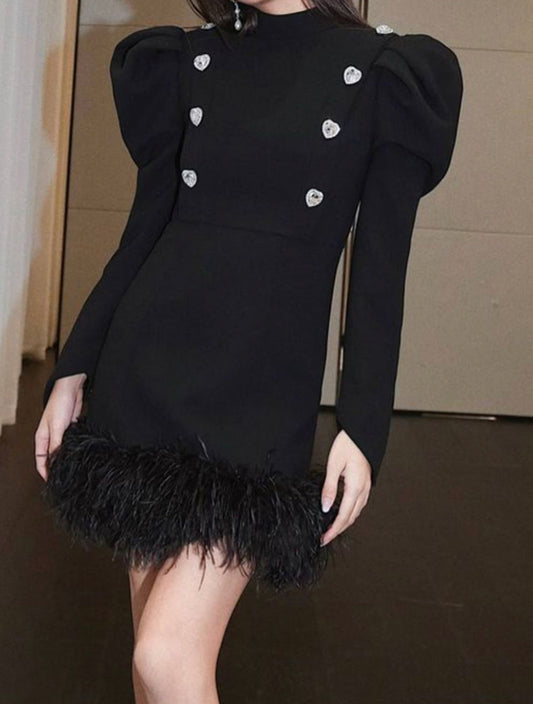 ‘Trixie’ Luxe Feather Dress