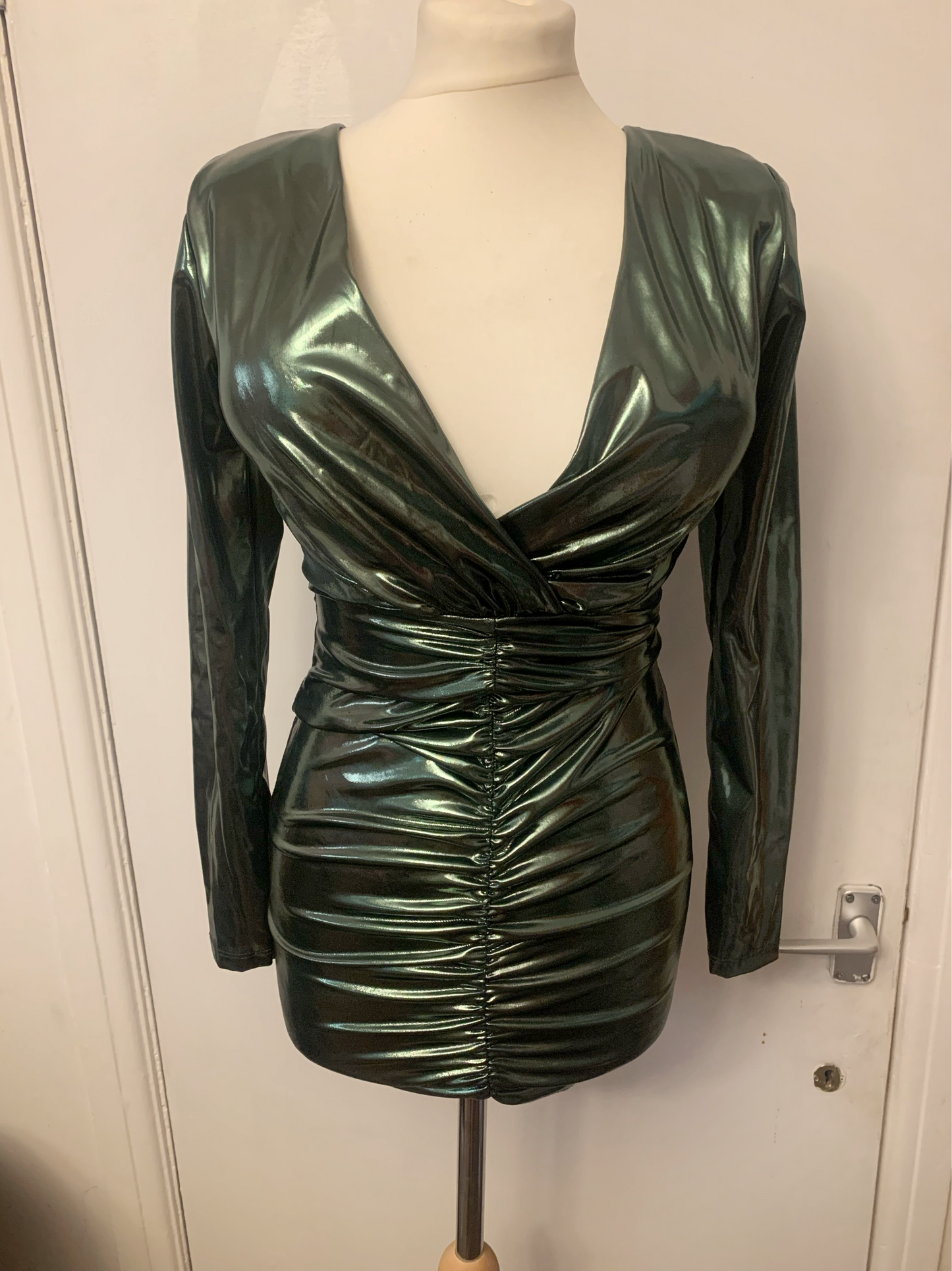 Metallic Ruched Dress