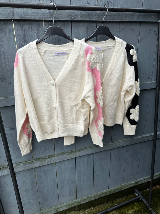 Two Tone Flower Cardigan