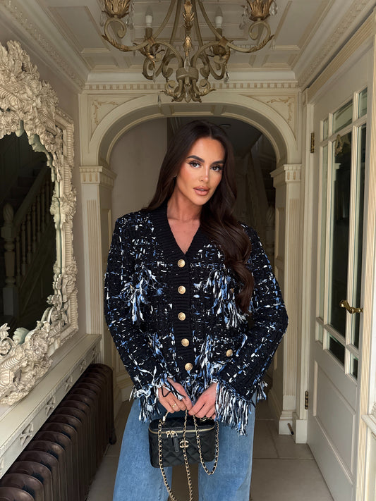 Chunky Knit Frayed Cardigan