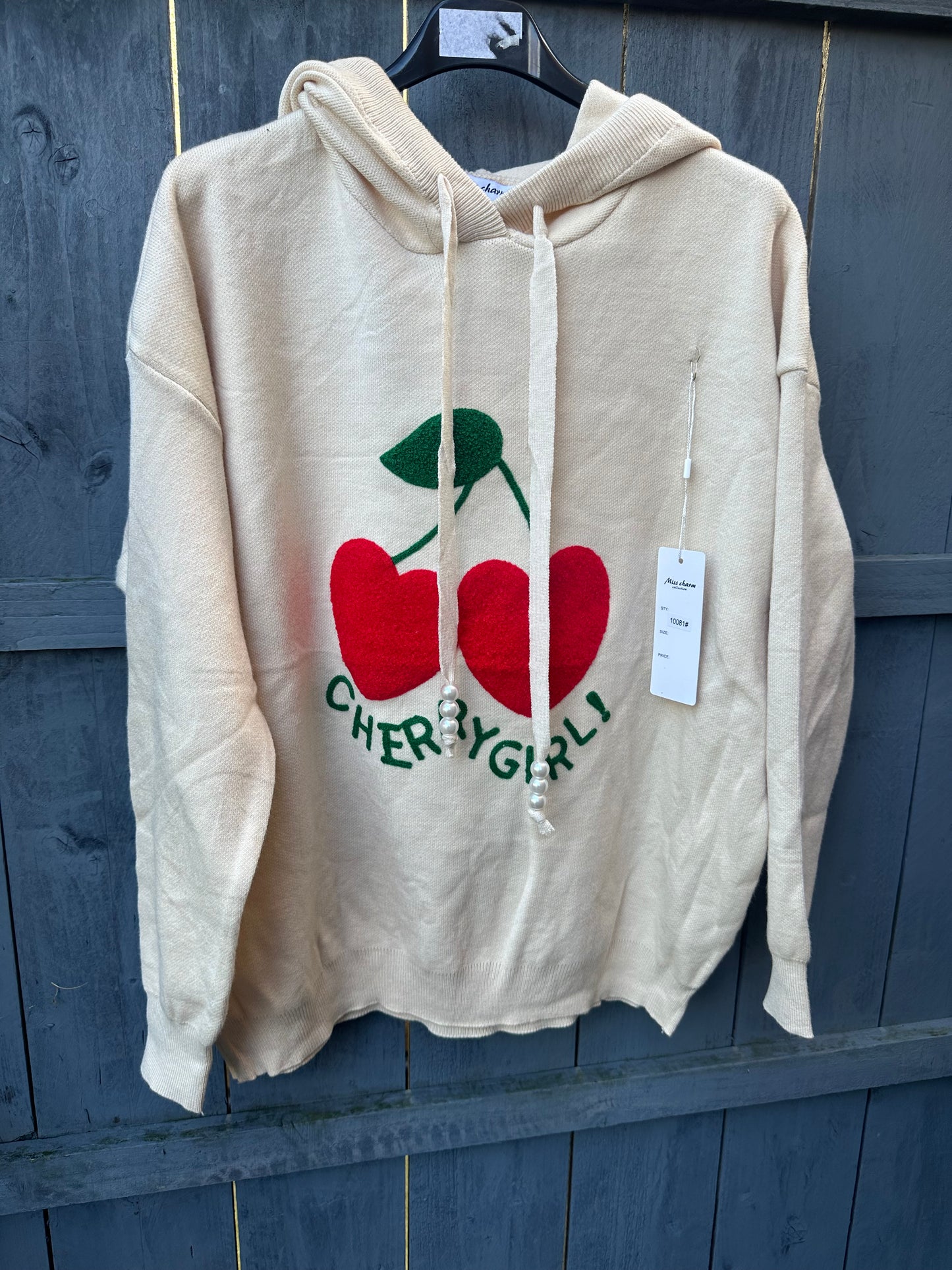 ‘Cherry Girl’ Slogan Hoodie