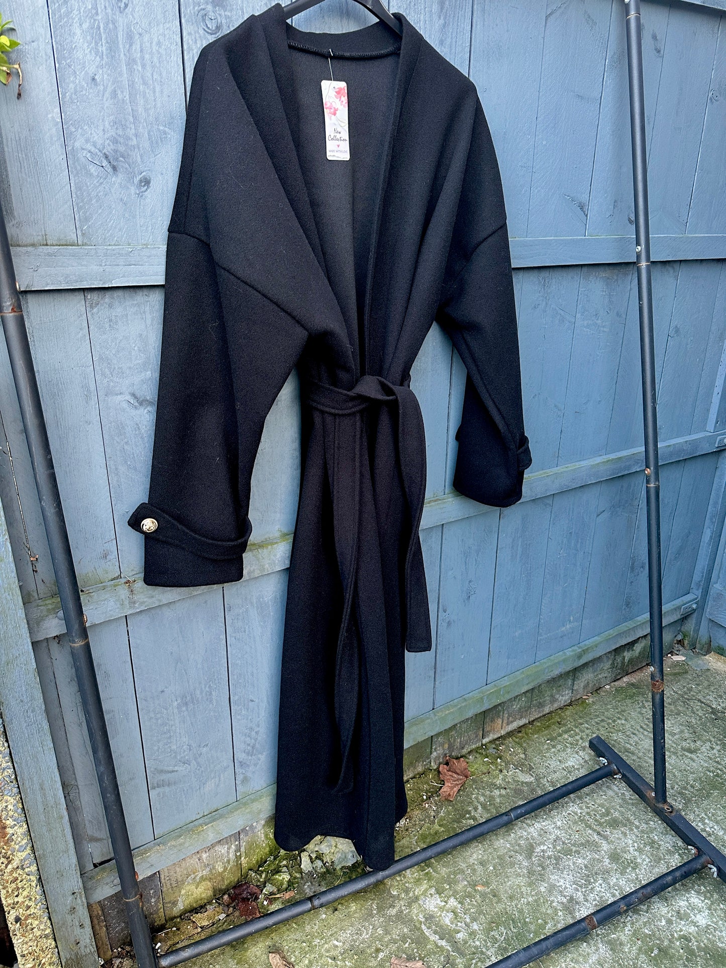 Black Oversized Wool Look Coat