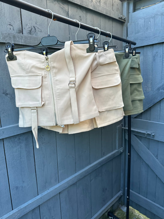 Cargo Crop Top & Shorts Co Ord