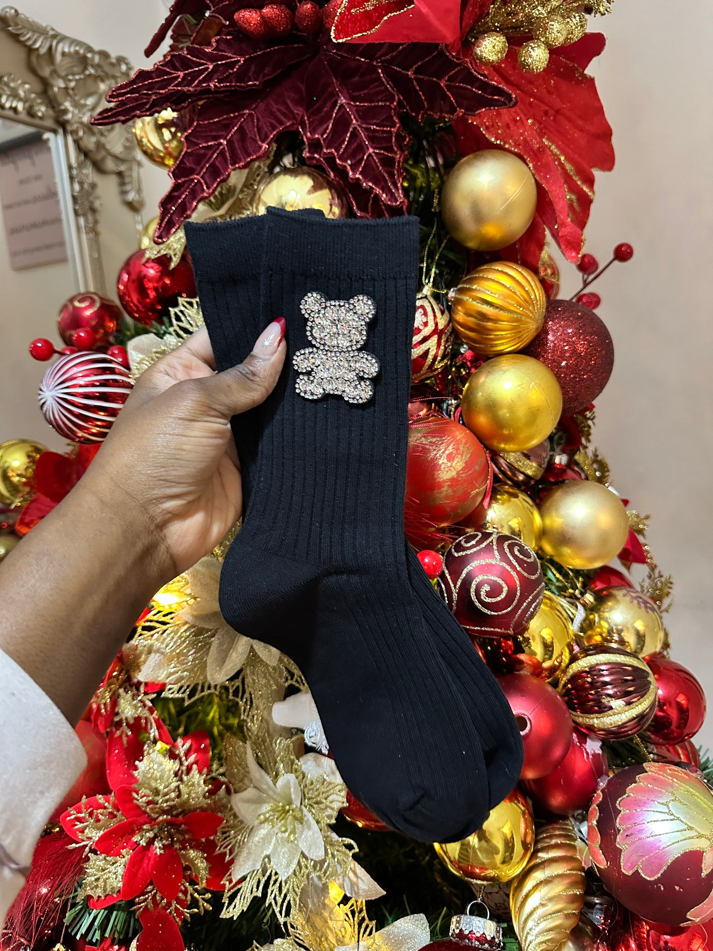 Teddy Embellished Socks