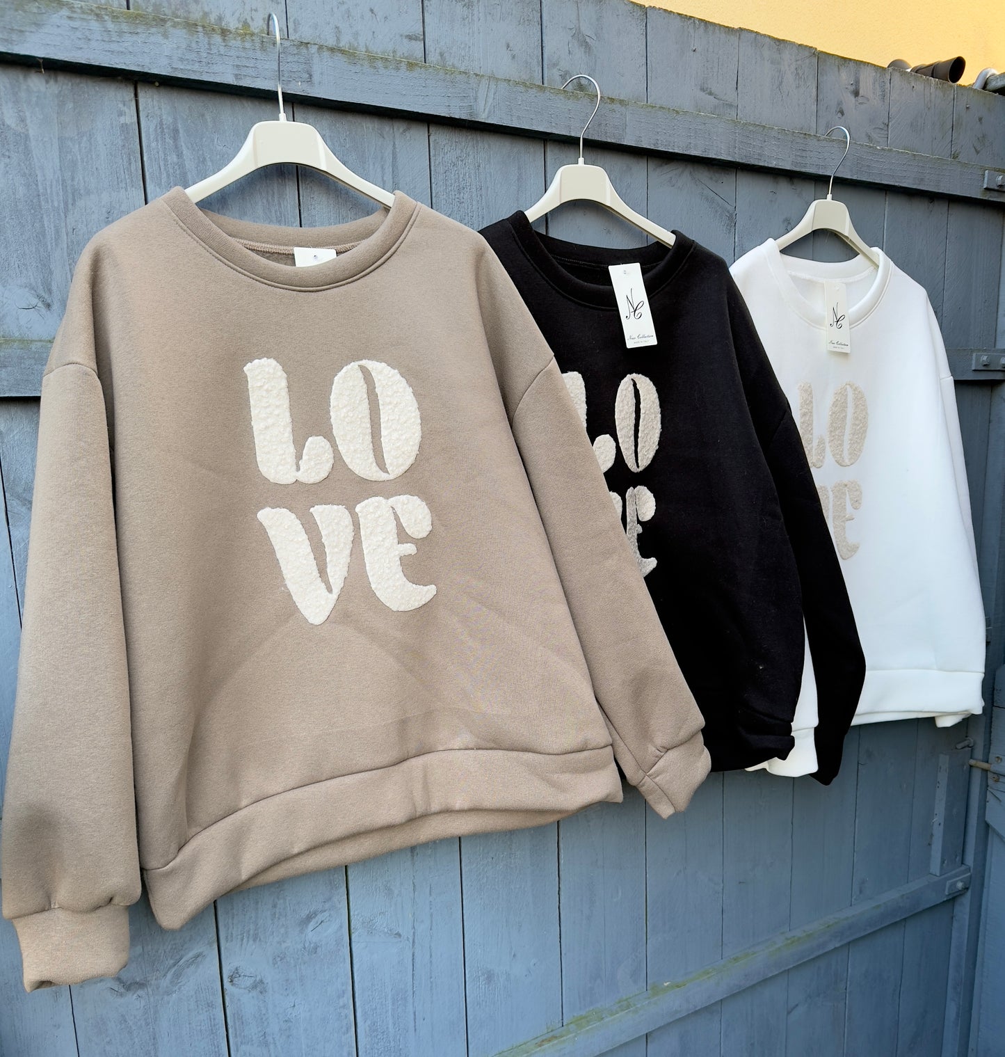 ‘Love’ Boucle Oversized Sweatshirt