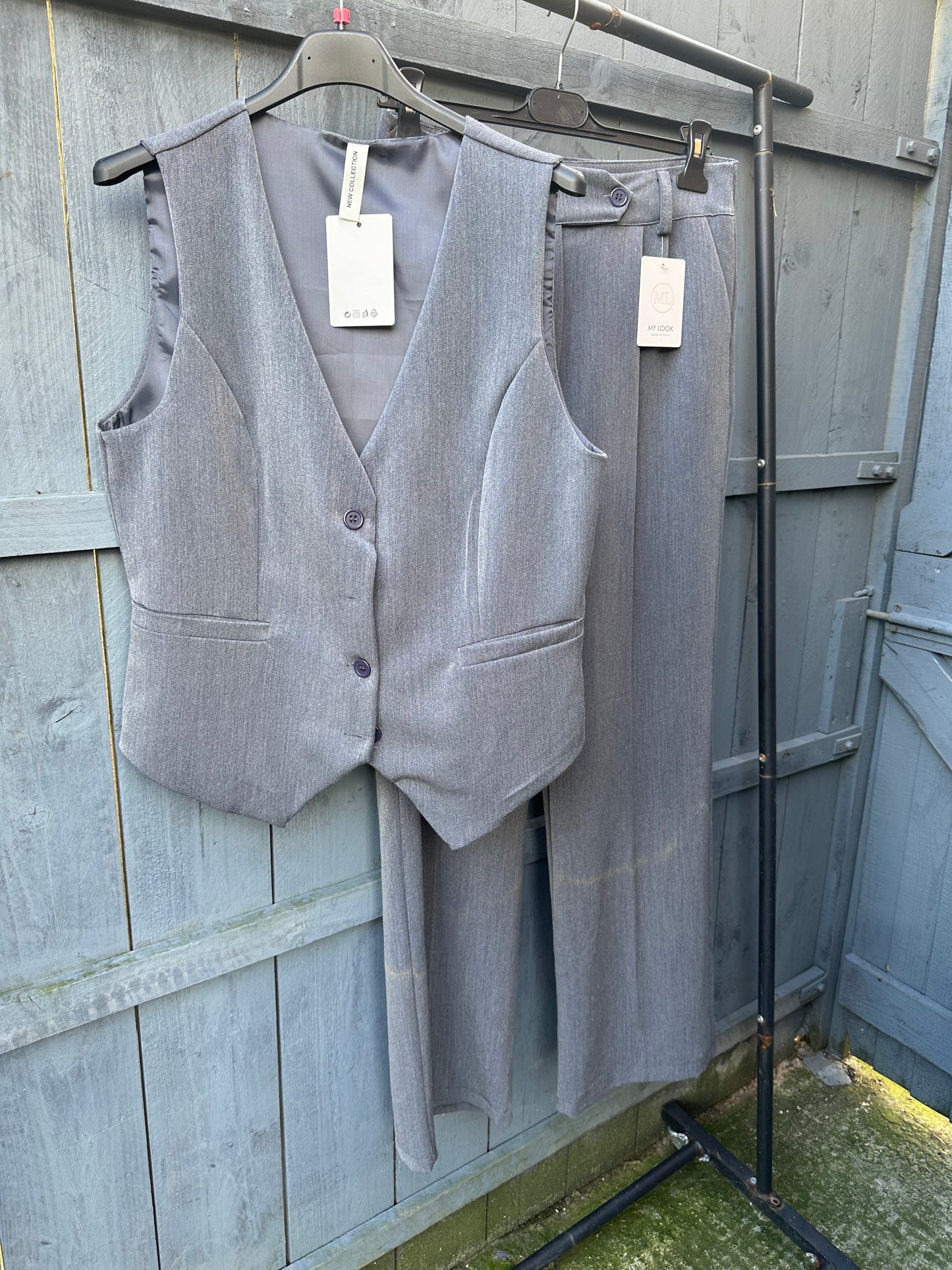 Grey Waistcoat and Trouser Set