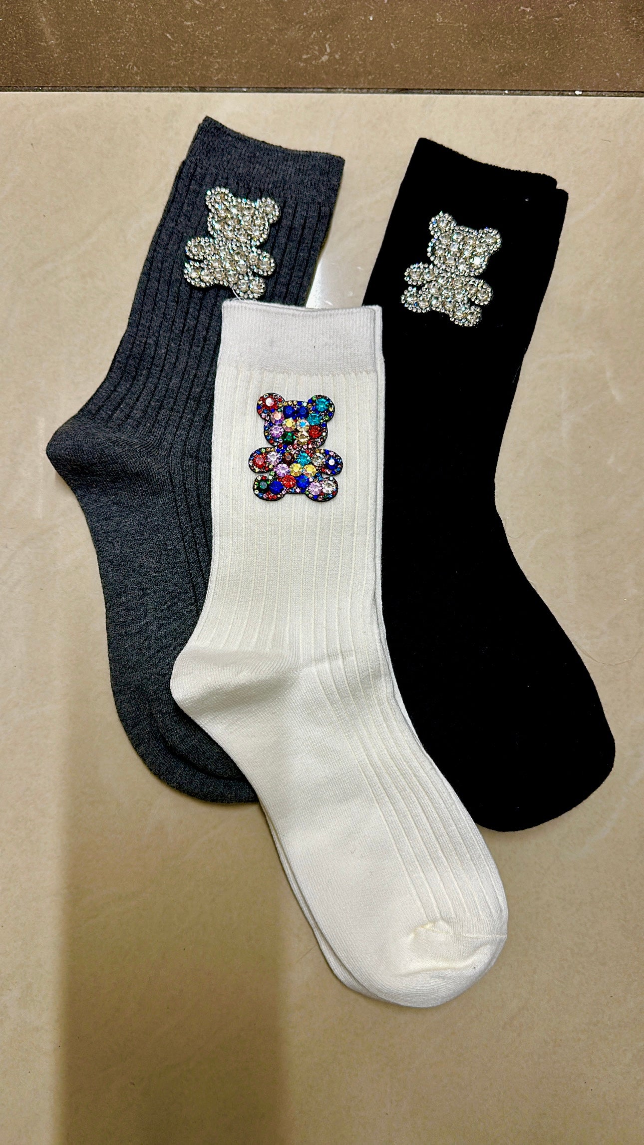 Teddy Embellished Socks