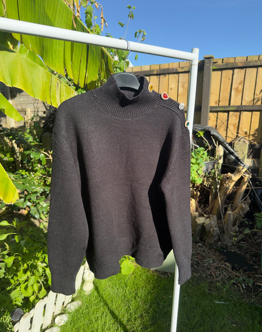 ‘Diana’ Jewelled High Neck Jumper