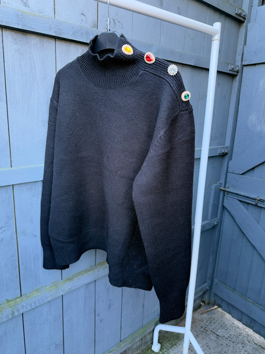 ‘Diana’ Jewelled High Neck Jumper
