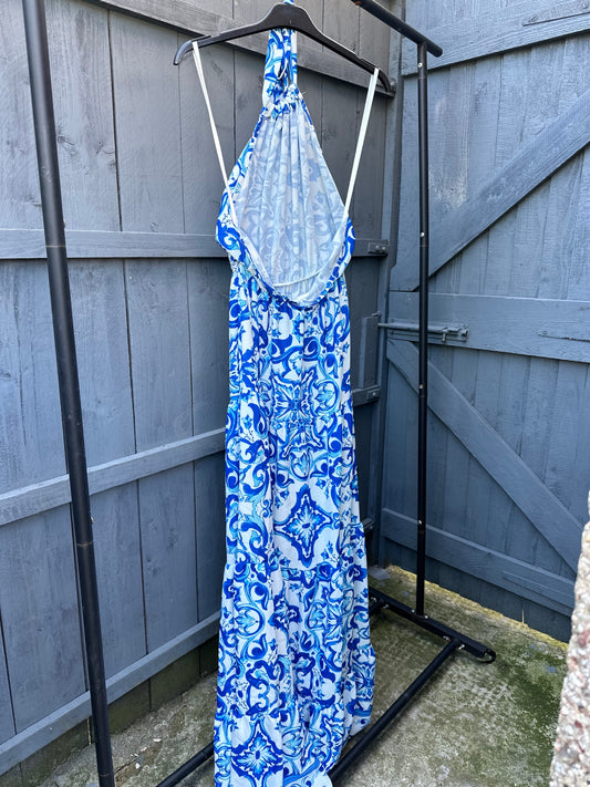 Printed Halter Neck Summer Dress