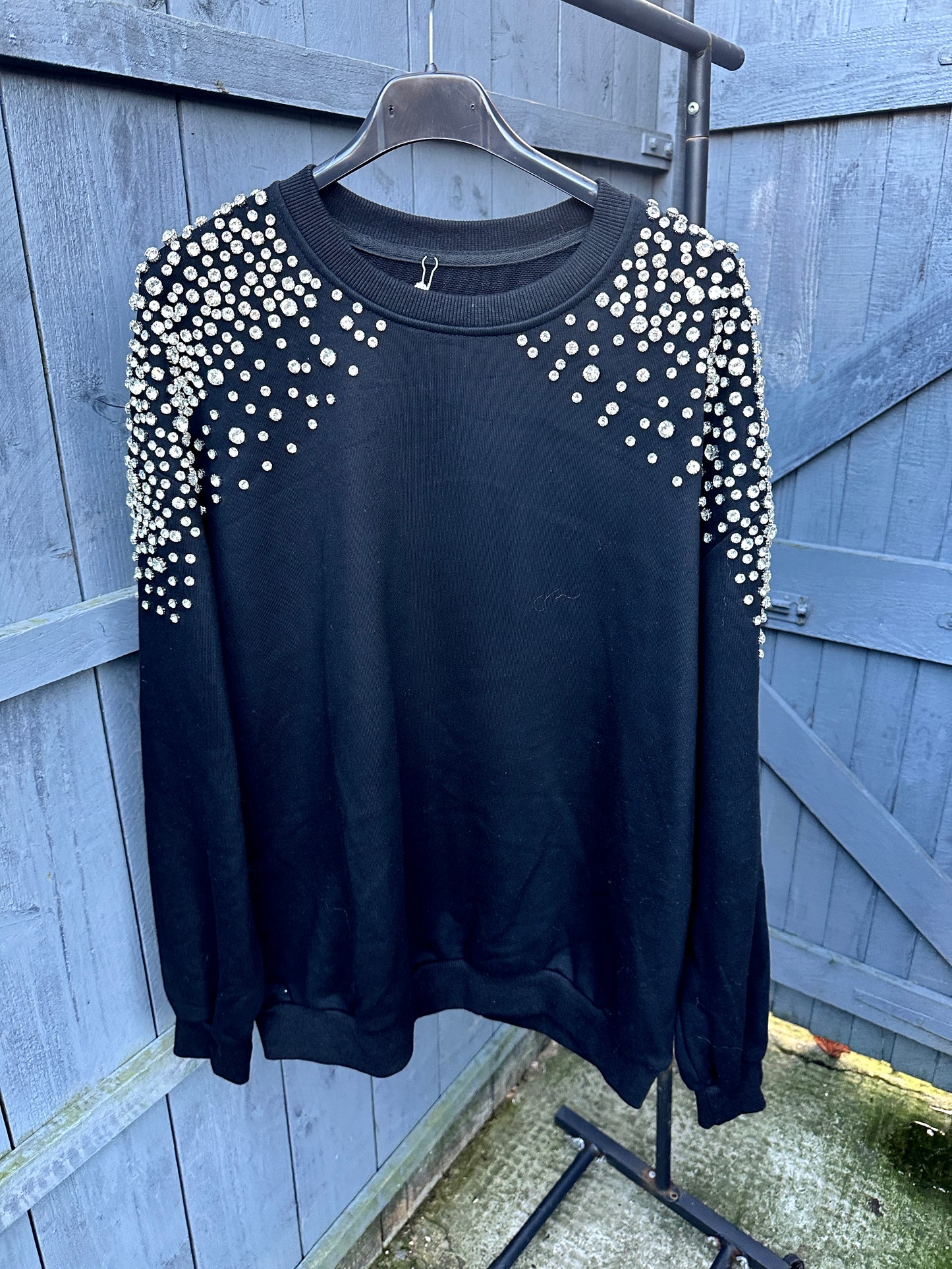 Black LUXE Crystal Sweatshirt