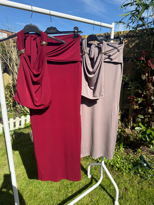 The ‘Faye’ Buckle Skirt Suit Set