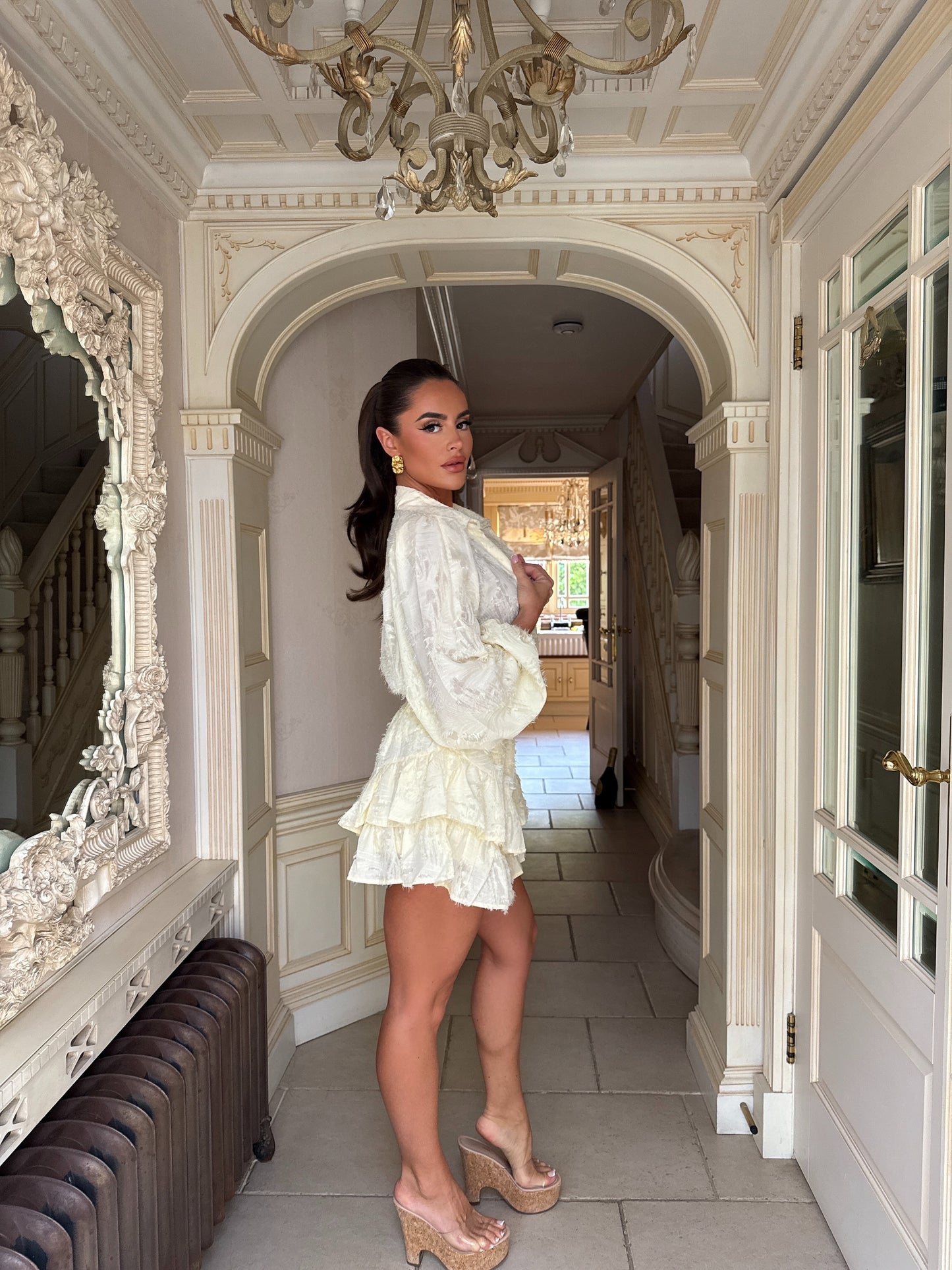 ‘Rendall’ Blouse & Frill Skort Set - Yellow