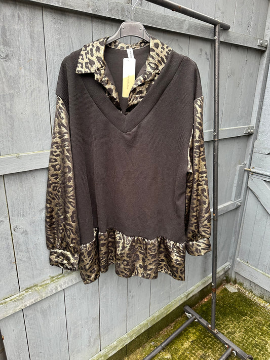 Foil Leopard Print Shirt