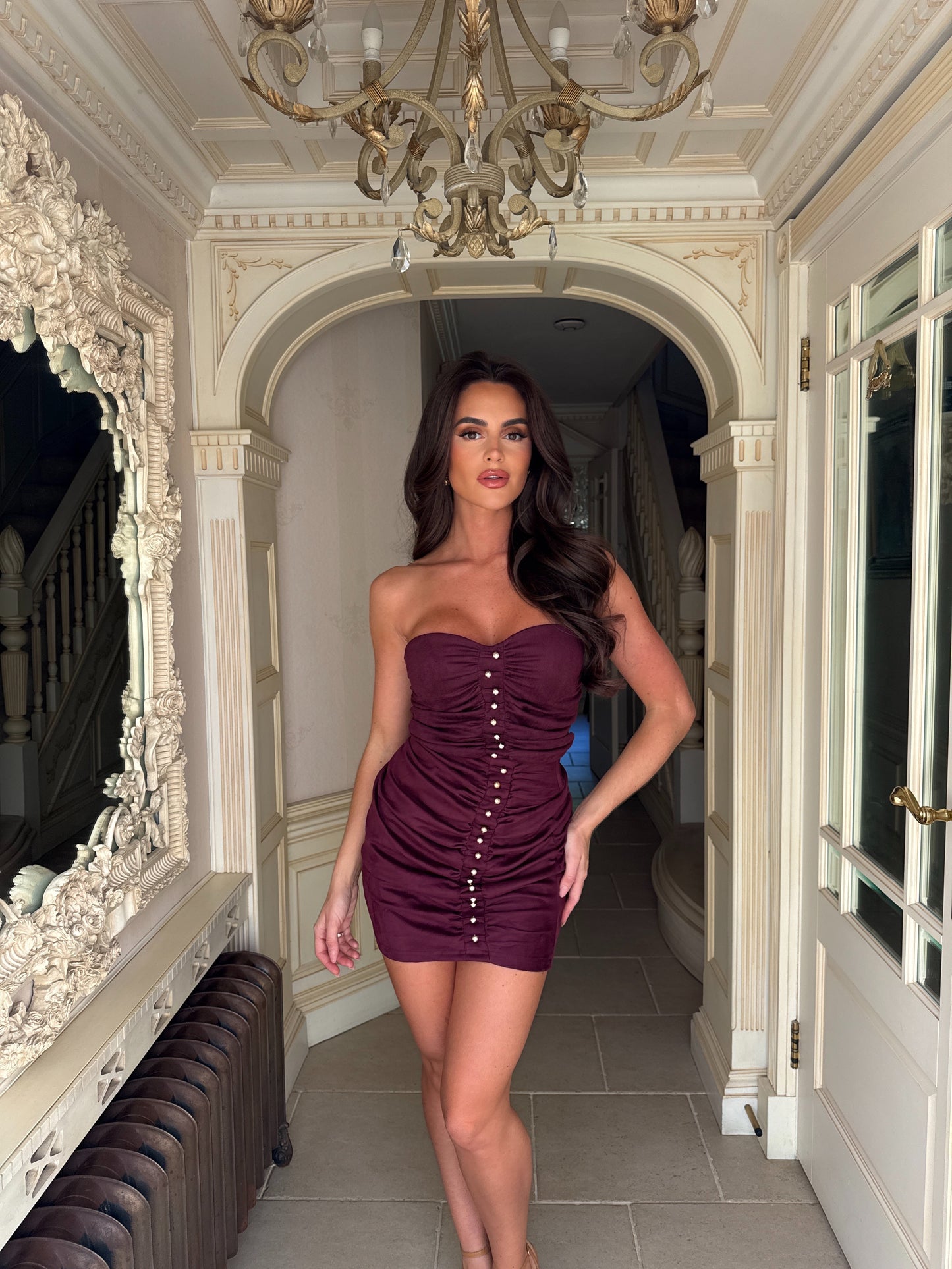 The ‘Tyla’ Suede Mini Skirt Suit Set