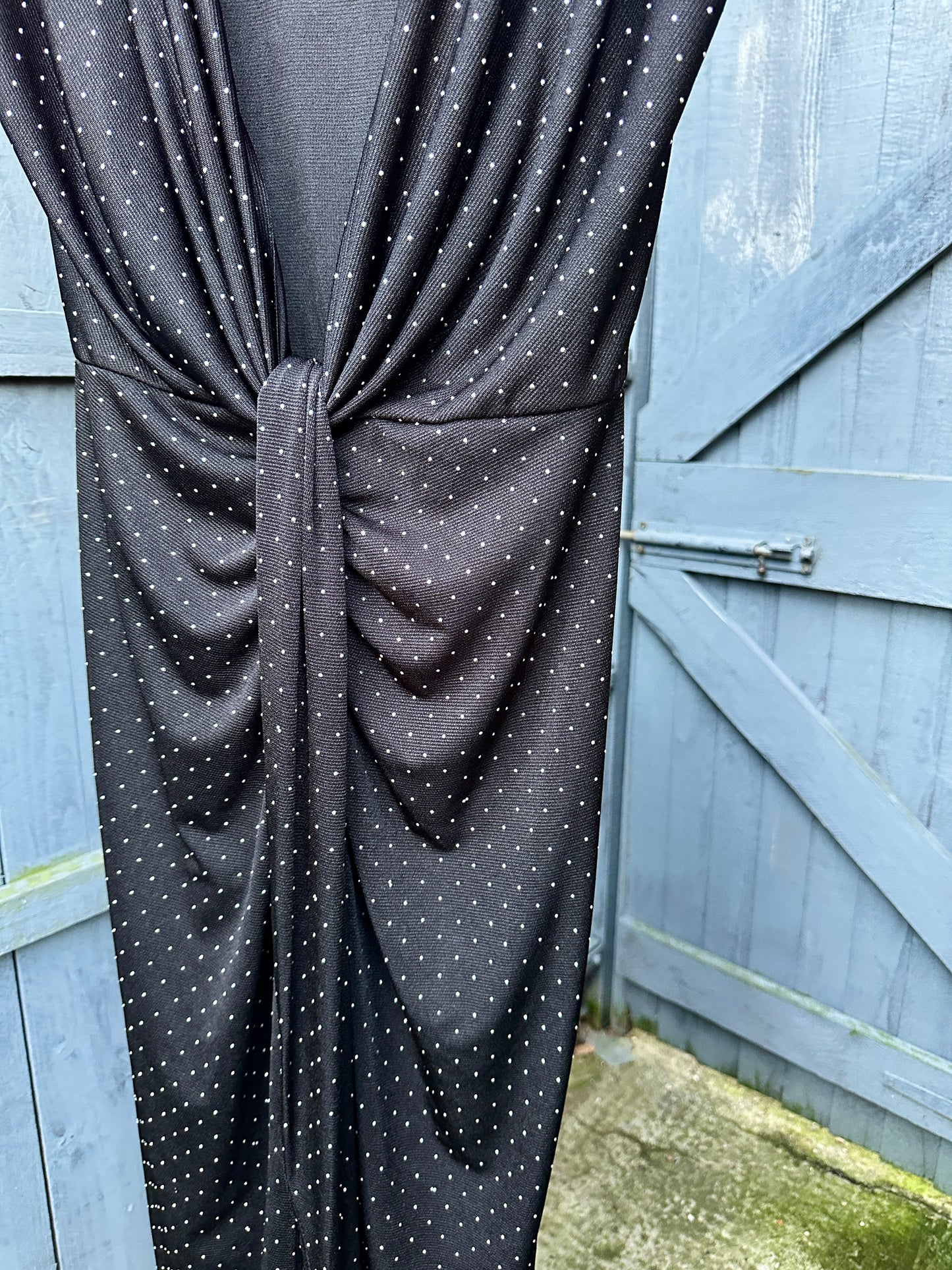 Black Diamanté Plunge Dress