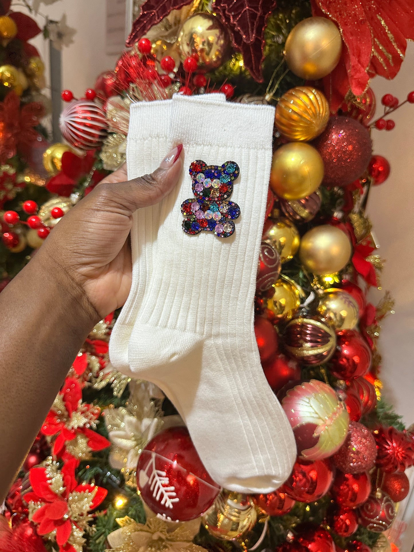 Teddy Embellished Socks