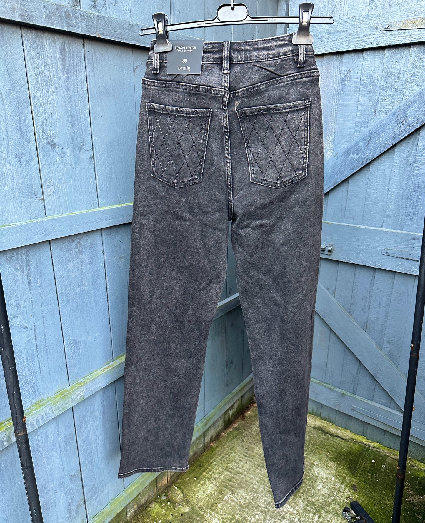 Diamanté Washed Grey Jeans