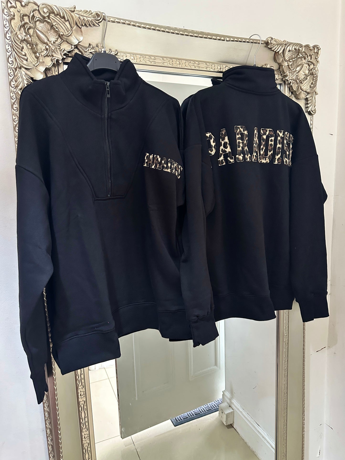 ‘Paradise’ Slogan Half Zip Jumper